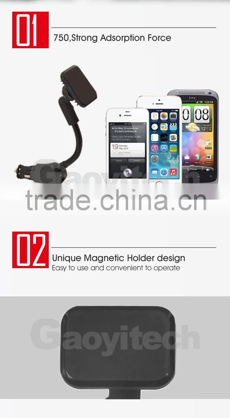 2016 New smart IC with QC3.0 car charger holder car smartphone accessories