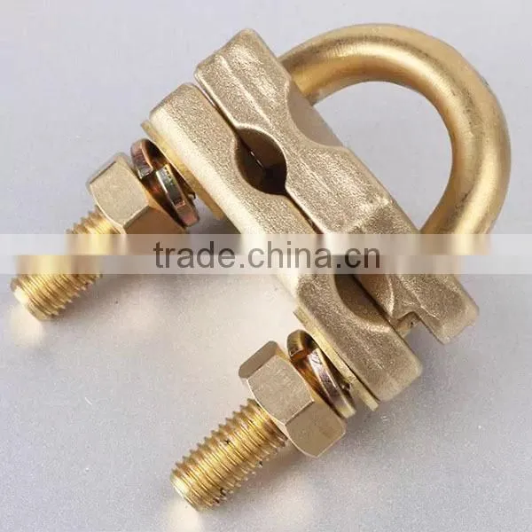 Brass clamp for earth rod and electric cable