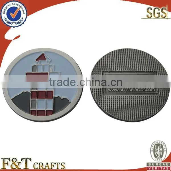 Cheap custom metal enamel magnetic hat clip ball marker