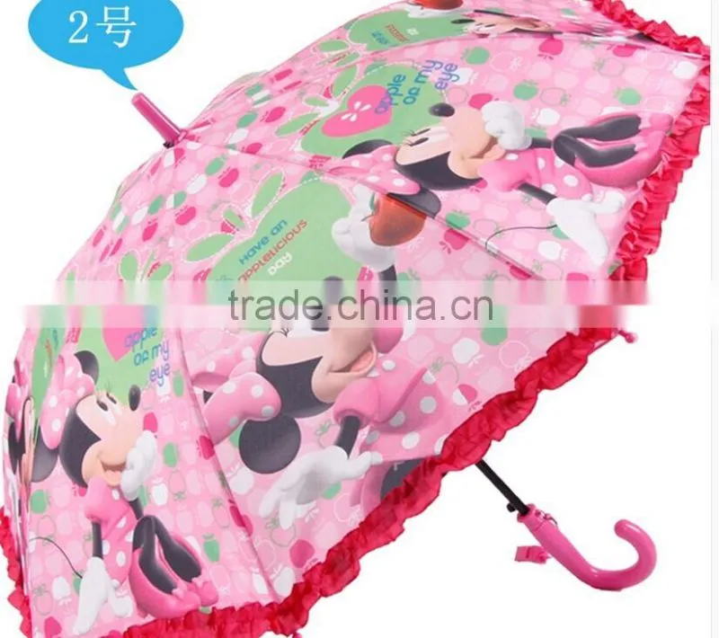 friendly eco different cartoon designs kids umbrella with lace