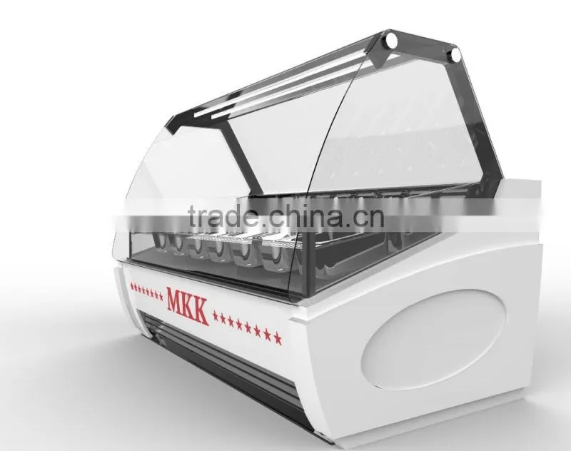 6plates sorvete display showcase/icecream display freezer/ice cream display refrigerator