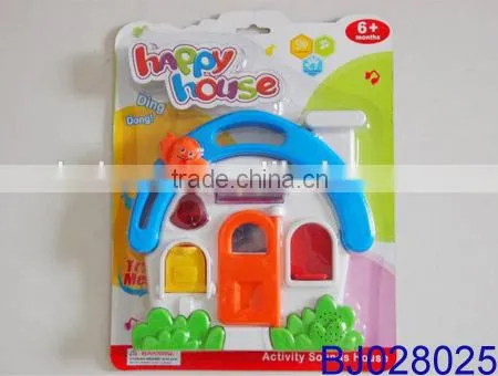 Funny baby toy pretend plastic cartoon toy house with music and light