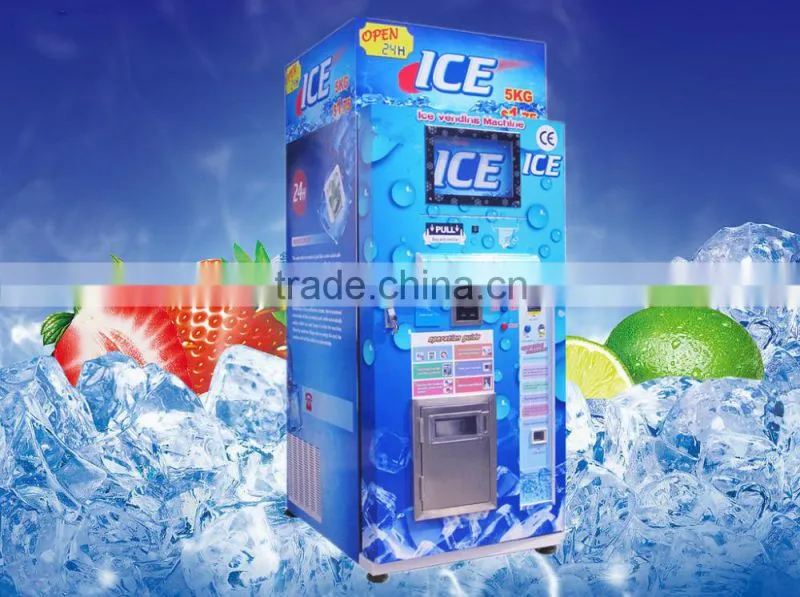 Energy Saving Convenient Multifunction Self-Service Ice Vending Machine For Bagged Ice Or Bulk Ice