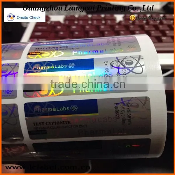 high quality 10ml hologram vial labels 10ml vial labels