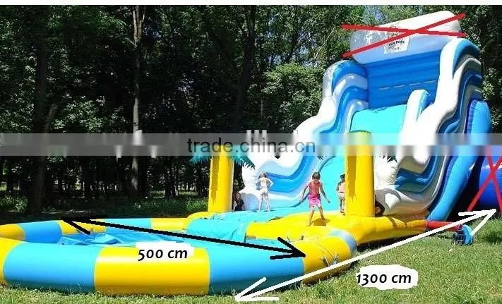2015 HOT SALE CHEAP Kids games Used commercial Giant Inflatable Water Pool Slide for sale