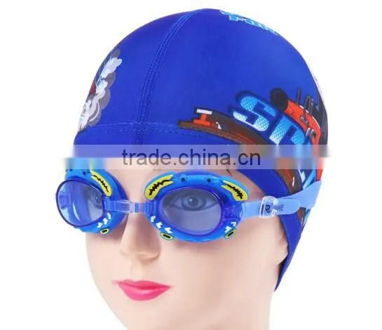 Cute Cartoon Kids children boys girls Lycra fabric swimming cap bathing cap