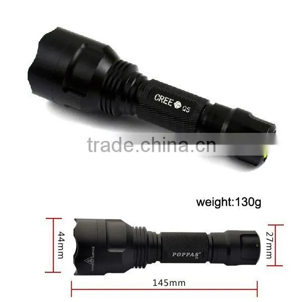 POPPAS C8 High Power 10W 500 lumens XML T6 Tactical Aluminum LED 1101 police Flashlight
