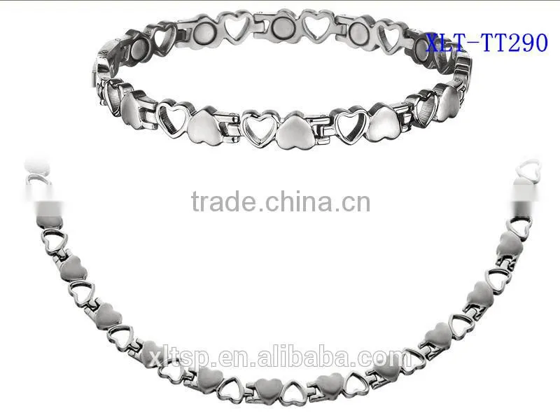 XLT-TT292 Titanium Magnetic Necklace and Bracelets Set