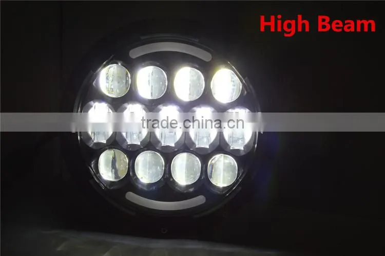 Top New 7" Round Jeep Headlight, 78W Hi/Low Jeep Headlight with H4 H13 Converter