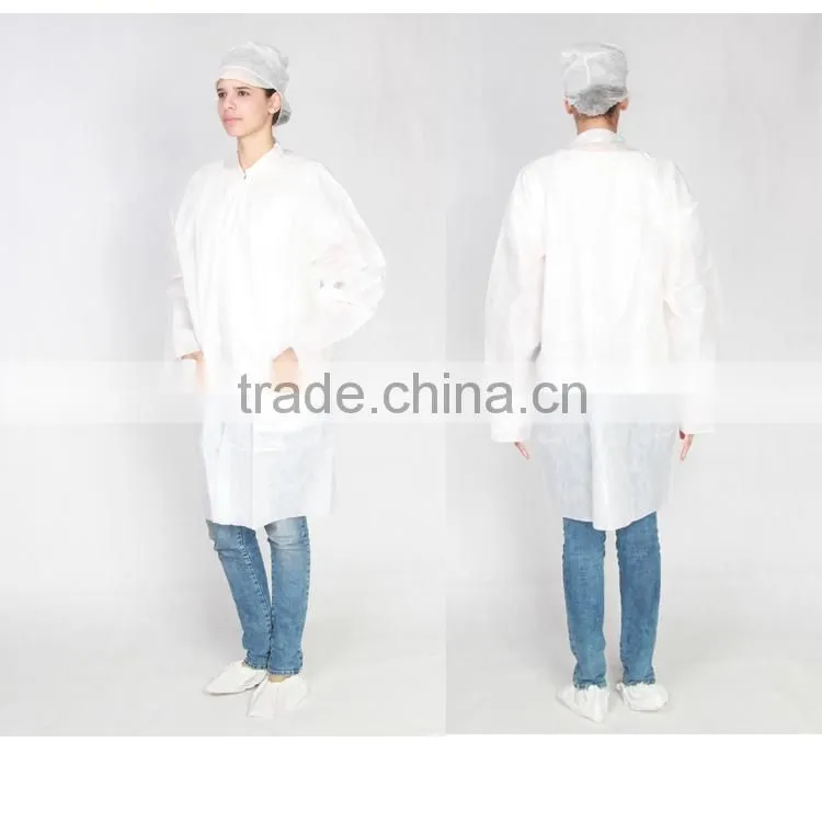 medical disposable cool lab coats cheap Nonwoven top green antistatic lab coats