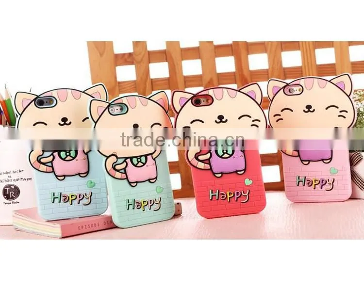 2016 high quality cute cartoon silicone cell phone case for iphone 6 6s