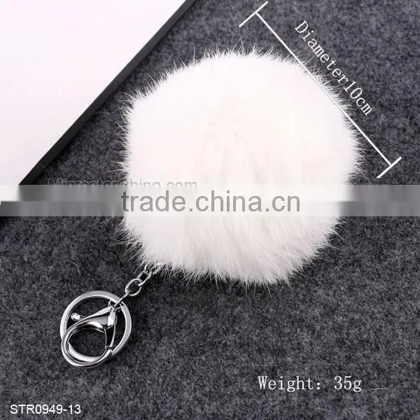10cm Big Fur Pom Pom Keychain Rabbit Fur Keychain