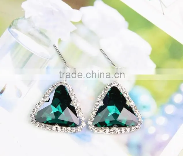 Top Design Cheap Sale Green Crystal Earring Wholesale J064726F04Y