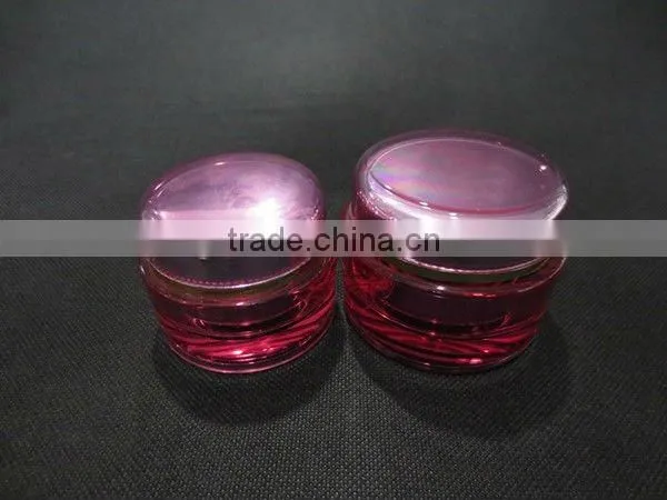 Round Acrylic Cream Jar and Lotion Pump Bottle for Cosmetic Packaging