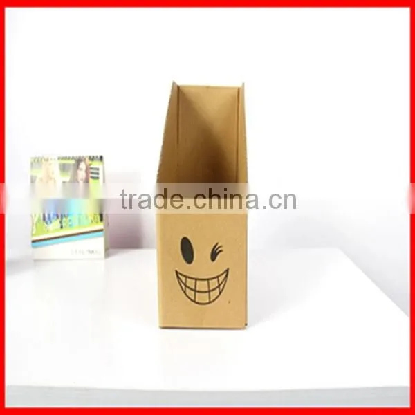 Printing Smile Face Corrugated Magazine Storage Box Wholesale