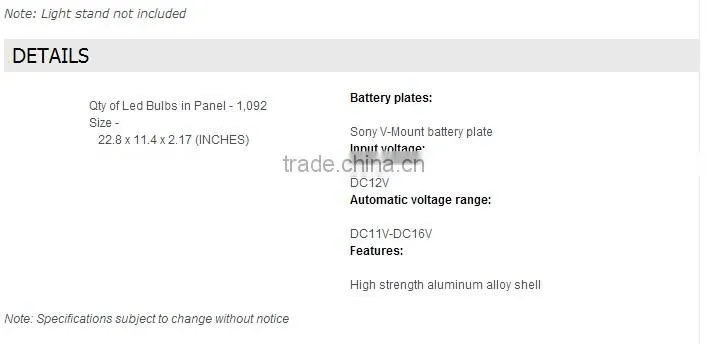 CAME-TV 1092B Bi-Color LED Panel Lights studio video lighting