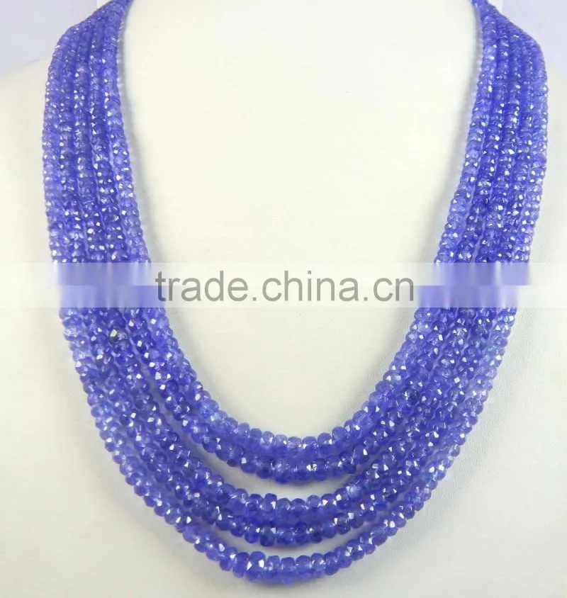 best price Natural Royal Blue AA quality Tanzanite Roundel faceted Beads, tz beads