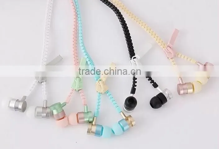 zipper earphone/zipper earbuds
