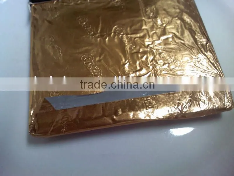 Embossed flexo printed aluminum foil chocolate wrapping paper/chocolate paper