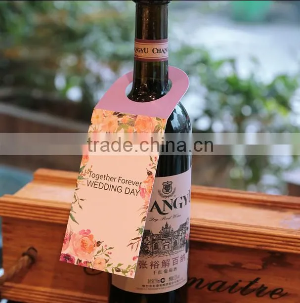 cheap grape wine bottle hang tag for wedding