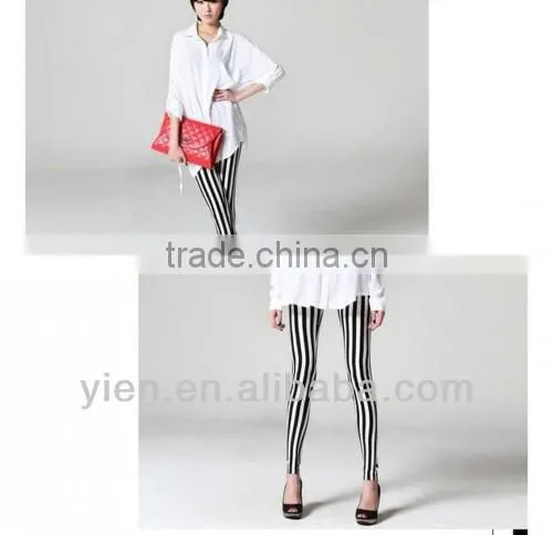 Ladies Leggings Sex Photo 2014 , Black And White Stripe Leggings