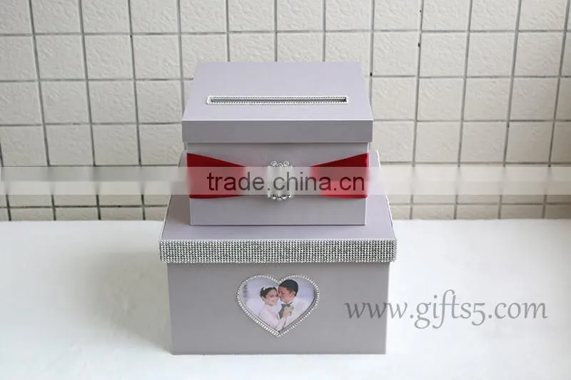 Luxury wedding card boxes with photo frame for best wedding gifts