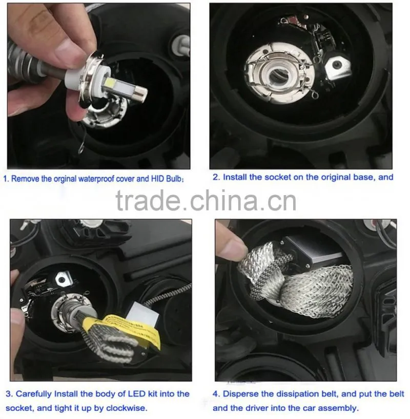 High Power LED Car Headlight H4 9005 9006 For Land Cruiser Headlight Car Parts