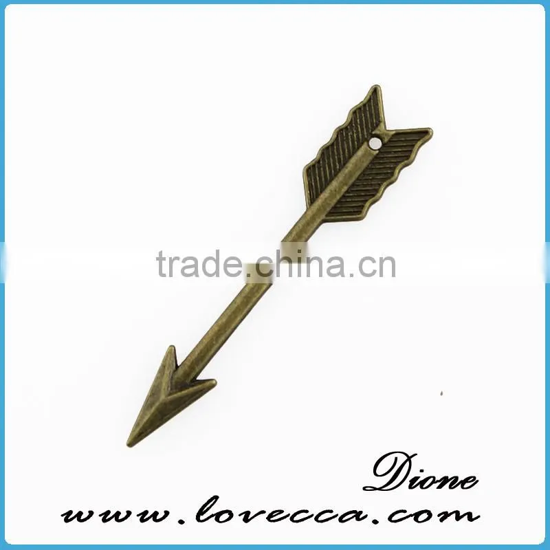 Arrow Charms with hole for necklace pendant , can plate silver, bronze, gold etc color