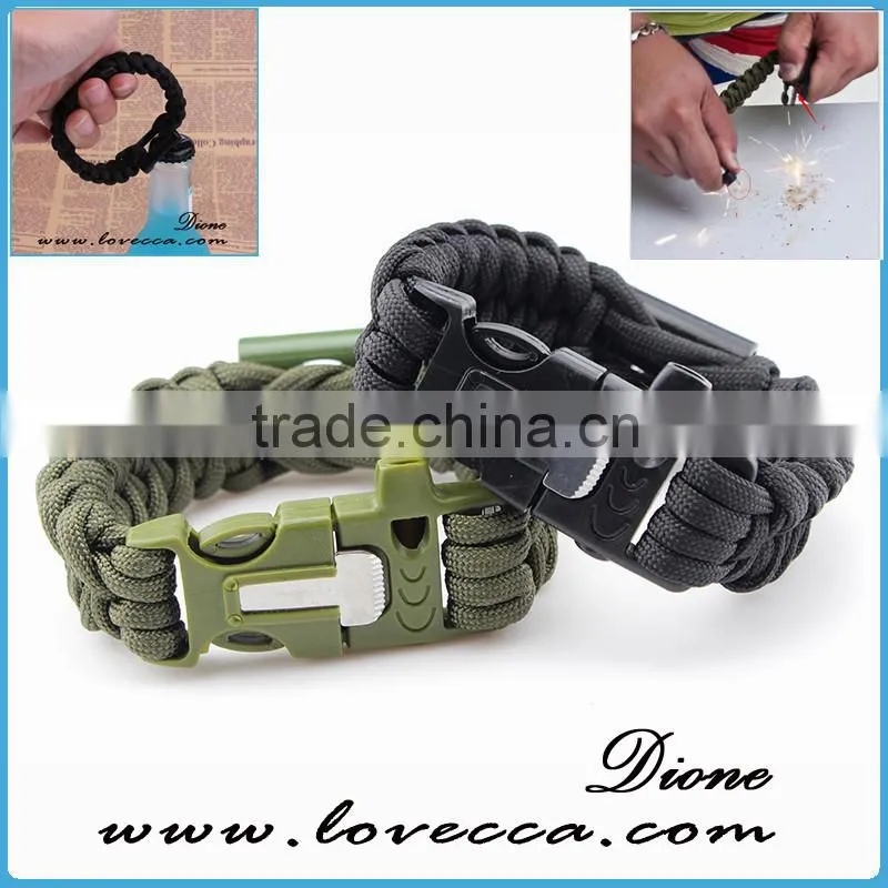 Men Bottle Opener Survival Paracord Bracelet Outdoor Emergency Bracelet