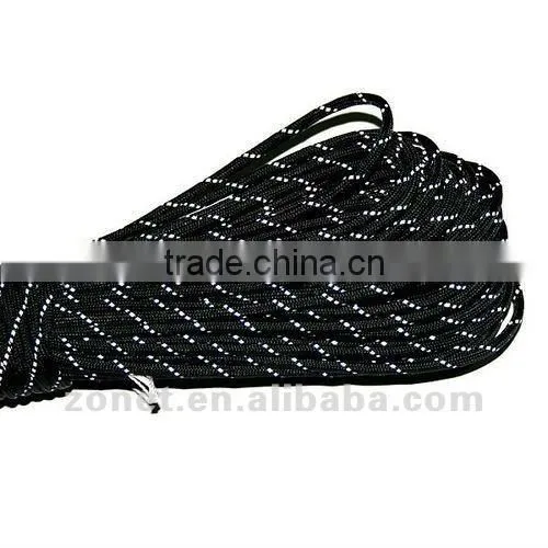 Black Reflective Survival Cord 100FT (31M) Camping Cord Auxiliary Accessory Cord PRC-2004