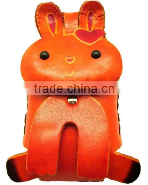 wholesales animal shaped genuine leather coin purse/ wallet handmade leather coin purse customized leather coin purse
