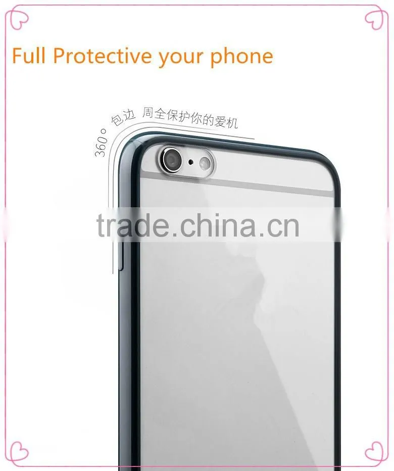 supply all kinds of colorful frame with back clear cover cellphone tpu case for iphone 6S