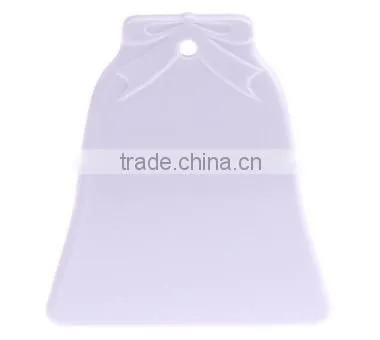 Promotional Blank Sublimation Polymer Windbell Shape Ornament,Plastic Christmas Ornament