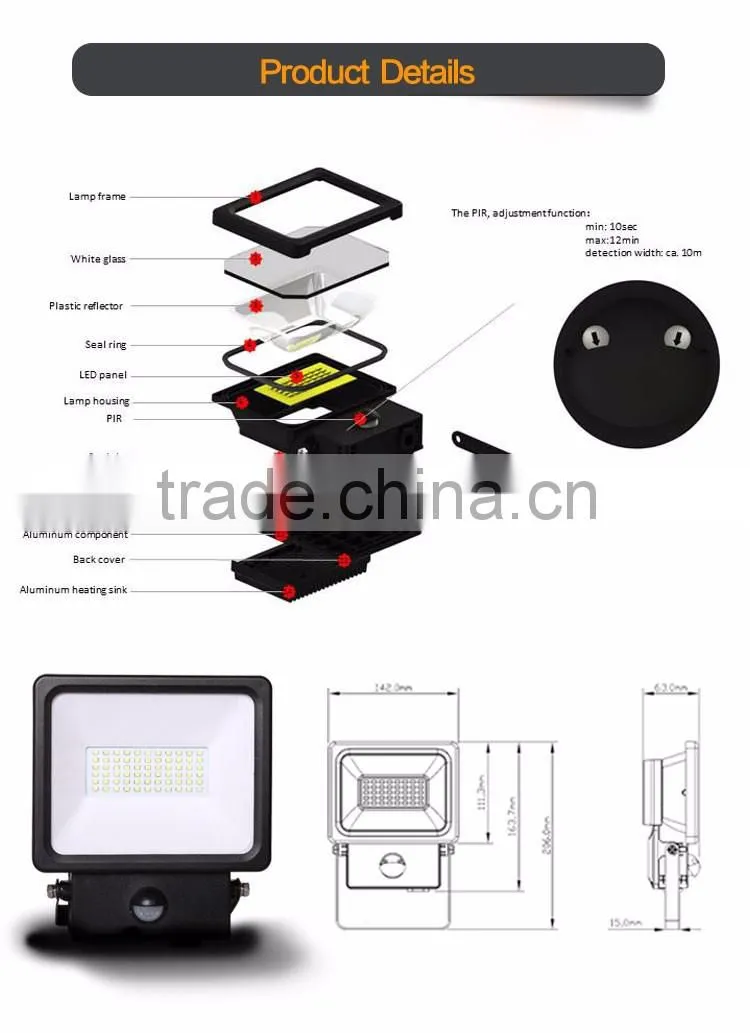 High bright 20W Sensor LED Floodlight