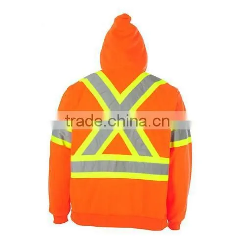 orange hi vis polar fleece safety hoodies