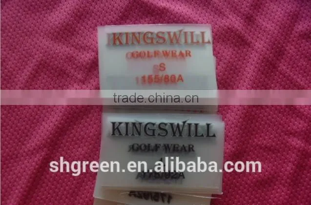 Garment collar PVC film heat press seal label