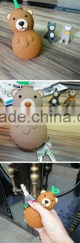 Chocolate Bear shape silicone Key Pouch,key chain,key holder