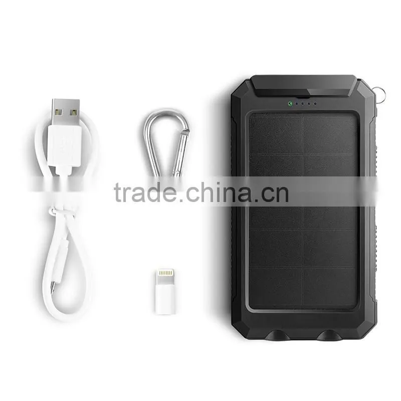 CE FCC ROHS certificated solar charger power bank 10000mah waterproof IP68