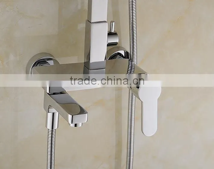 Hot sale wall mounted square design bath&shower faucet set with rainfall shower head