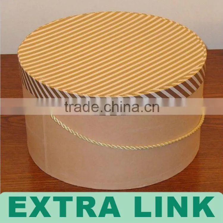 New Design Handmade Recycle Customized round cardboard hat boxes