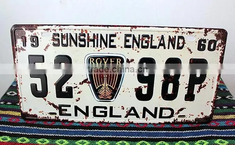 distress retro car license plate