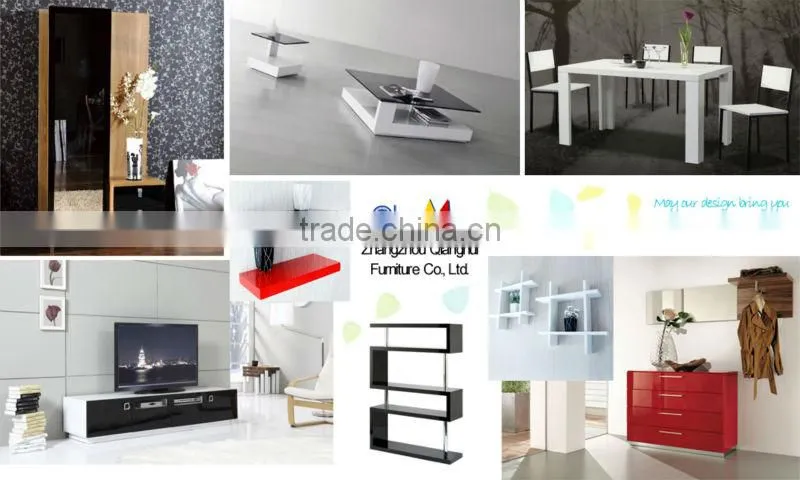 Modern Black High Gloss MDF TV Stand