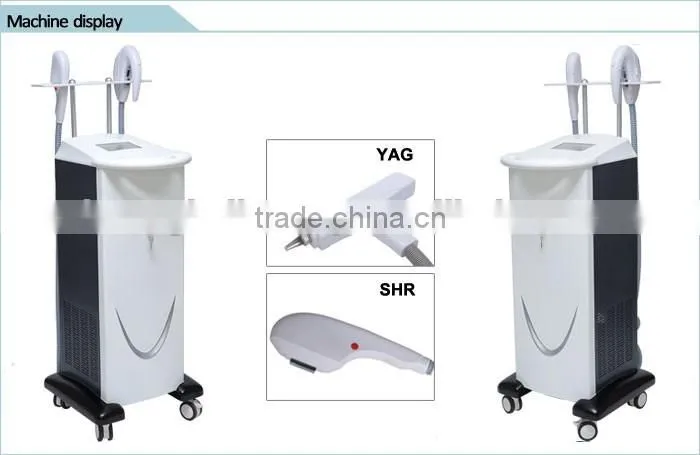 2016 Most popular beauty equipment new style SHR + YAG laser multifunctional machine for beauty salon