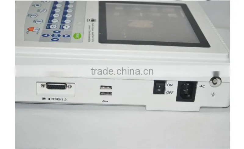 12 lead 12 Channel 8 inch Digital Electrocardiograph ECG Machine EKG 1200G 300 Cases with ECG Software