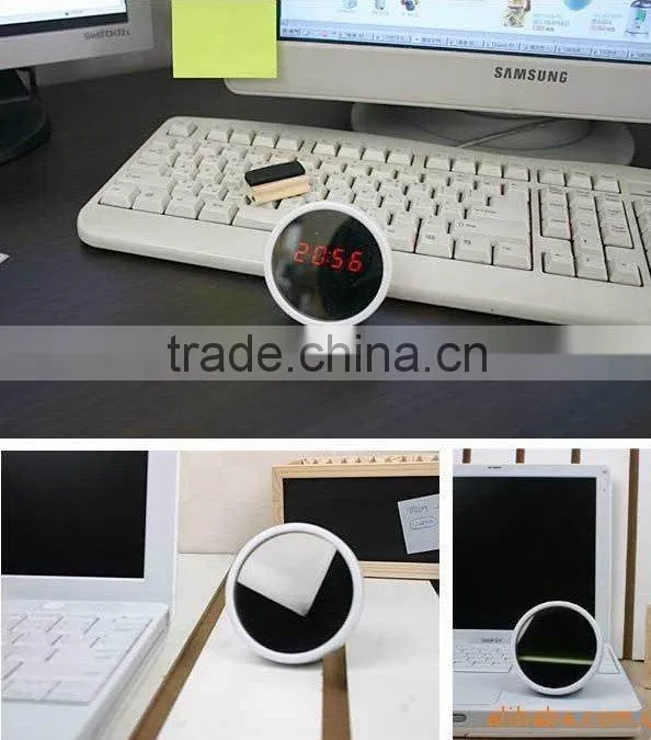 Digital LED Beauty Mirror Alarm Clock Time Display