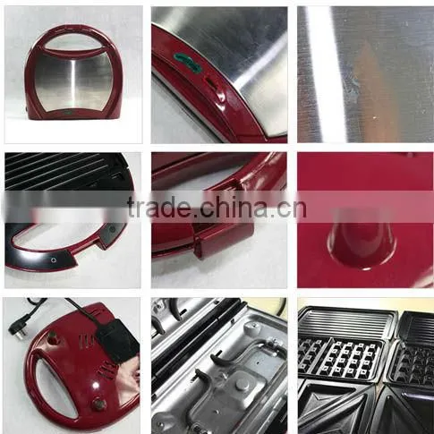 GS approval hot sell 3 in 1 Belgium waffle maker