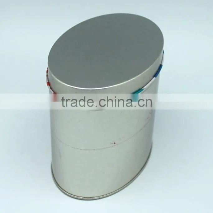 Chocolate Tin Can with 3D embossing Metal Tin Oval Tin Can
