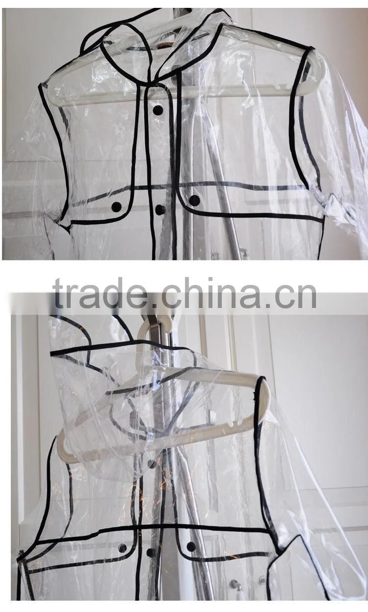 100% EVA fashion women rain coat rain jacket rain poncho