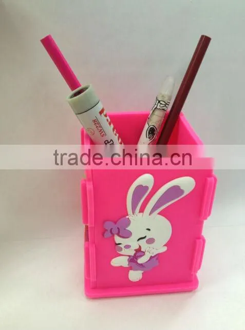 high quality 3D silicone pen holder with various color ,custom logo,OEM orders are welcome