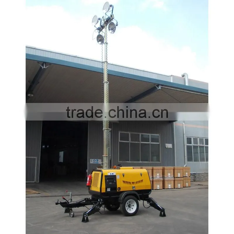 7KVA water cooled diesel trailer tower light generator 4HVP4000